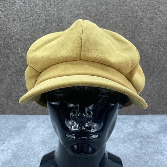 TOPSHOP MUSTARD TAN BAKERS HAT BERET CAP PUFFY Y2K - Picture 2 of 7